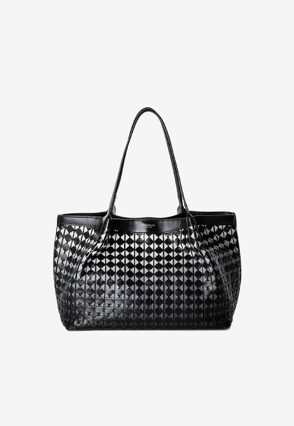 Serapian Small Secret Mosaico Leather Tote Bag Black SRMOSWLL684532A007_BLACK MULTI
