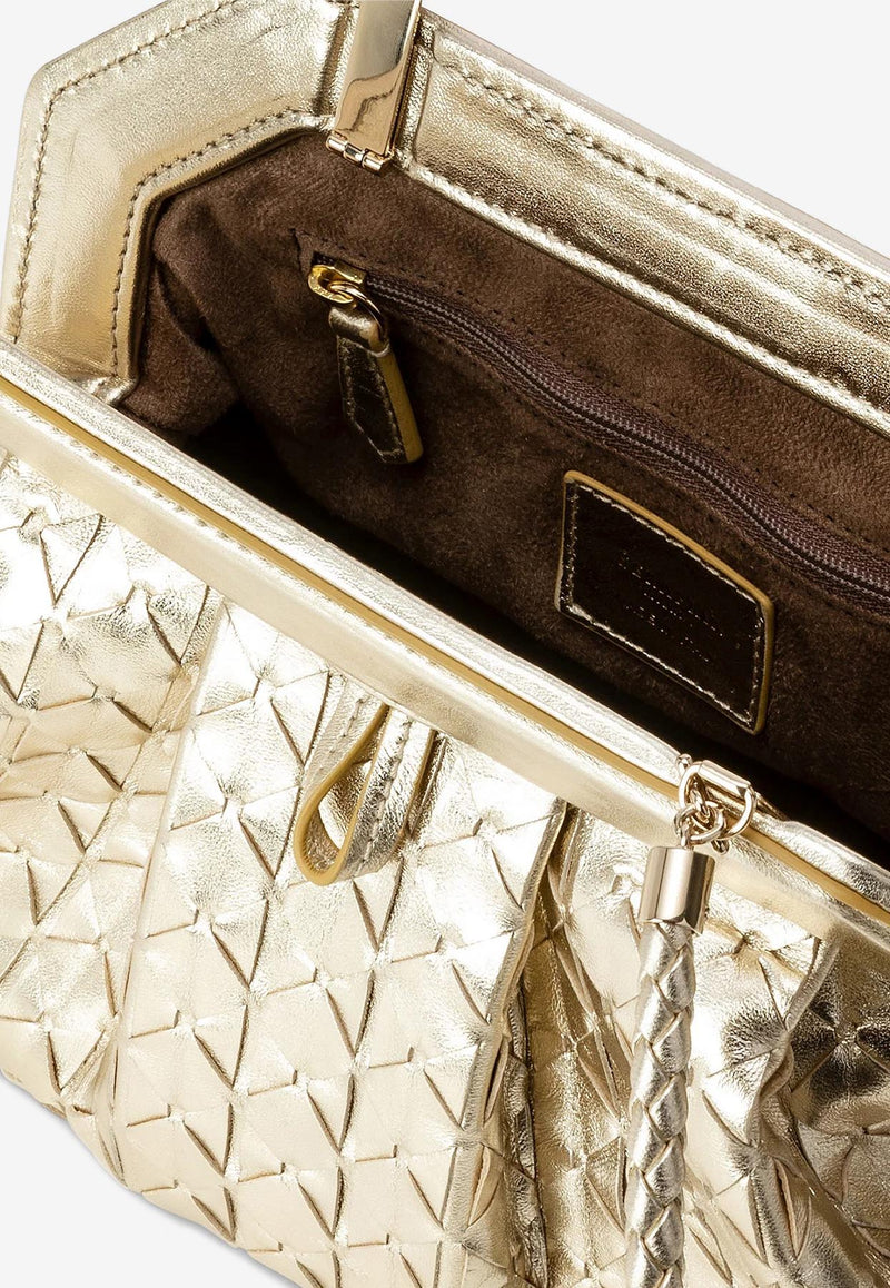 Serapian Secret Mosaico Metallic Leather Clutch Gold SRMOSWLL715627B089_GOLD