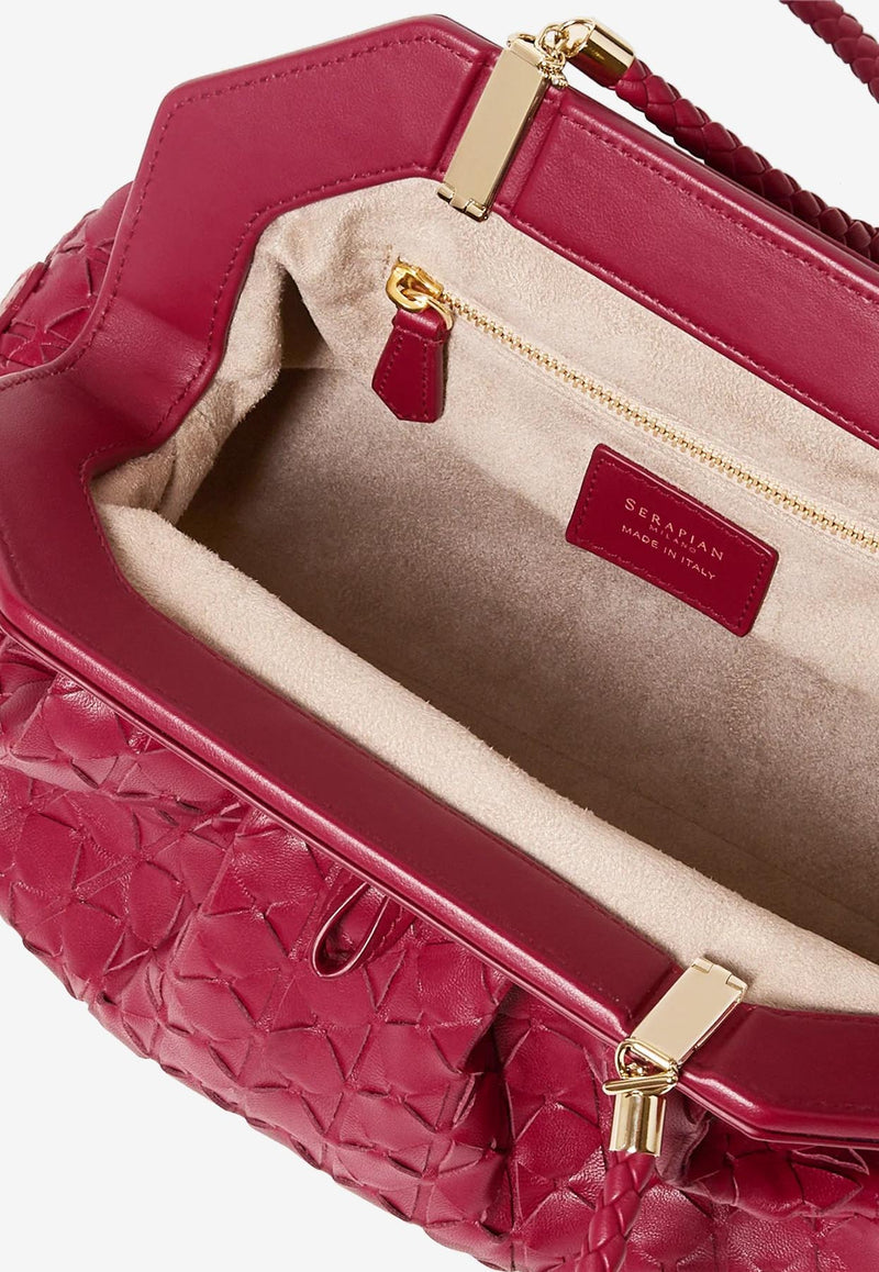 Serapian Secret Mosaico Leather Clutch Bag Red SRMOSWLL715627B340_RED