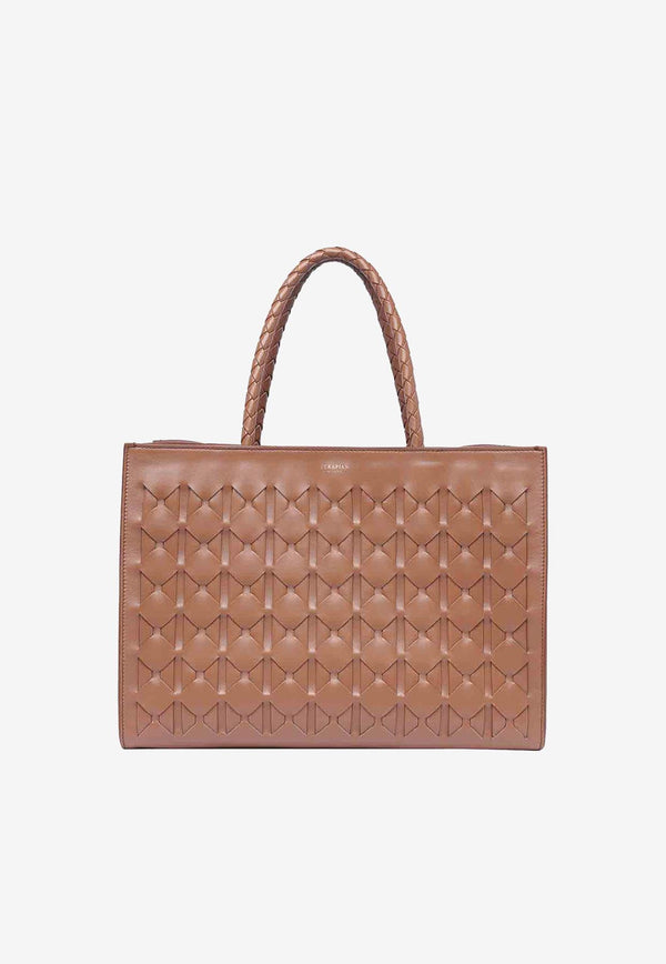 Serapian 1928 Mosaico Leather Tote Bag Tan SRMOSWLL726438B119_TAN
