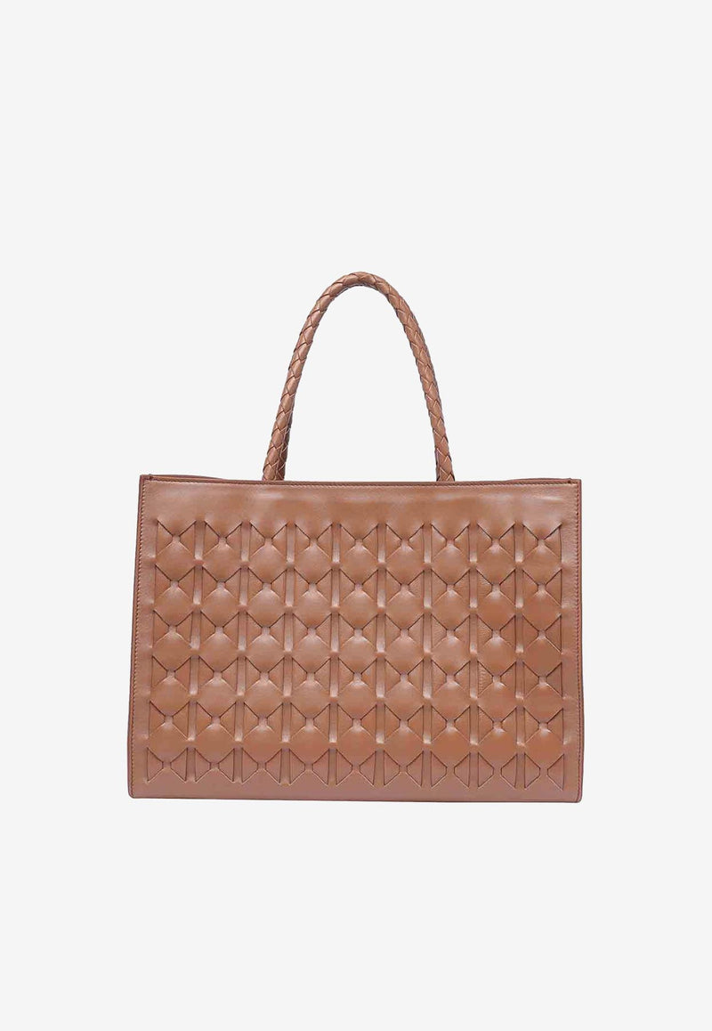 Serapian 1928 Mosaico Leather Tote Bag Tan SRMOSWLL726438B119_TAN