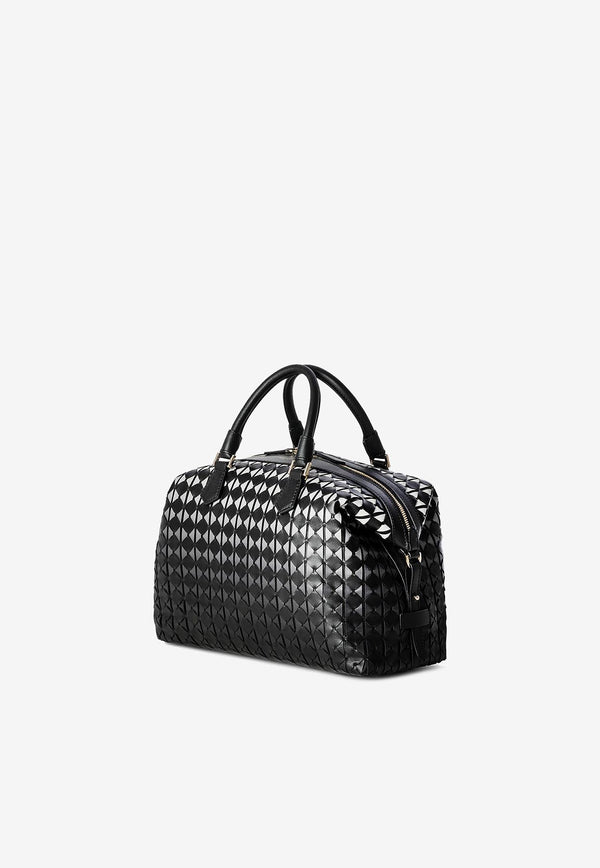 Serapian Anì Mosaico Leather Top Handle Bag Black SRMOSWLL731530G007_BLACK MULT