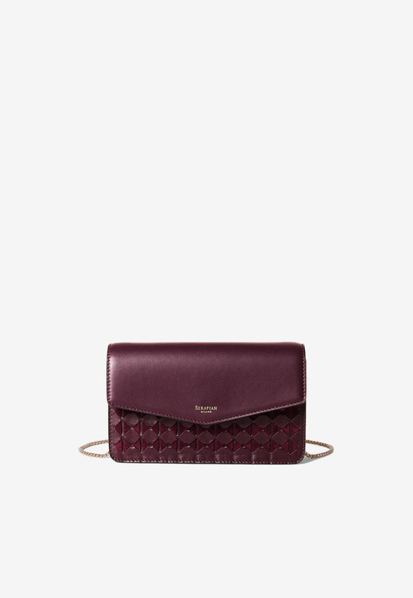 Serapian Mosaico Leather Chain Clutch Purple SRMOSWML732820A321_PLUM