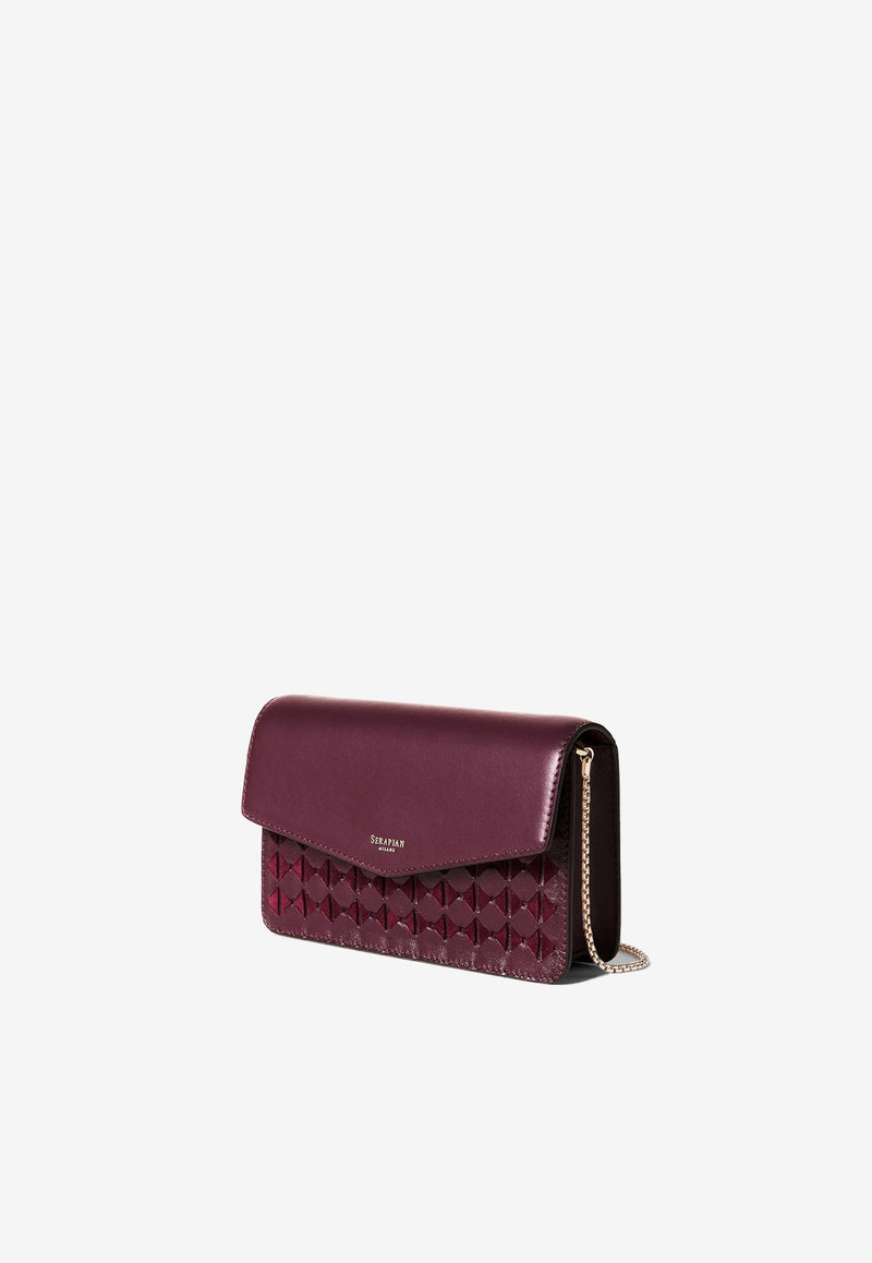 Serapian Mosaico Leather Chain Clutch Purple SRMOSWML732820A321_PLUM