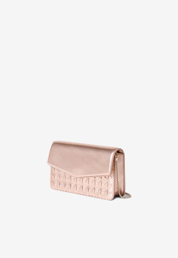 Serapian Metallic Mosaico Leather Chain Clutch Champagne SRMOSWML732820A323_BEIGE