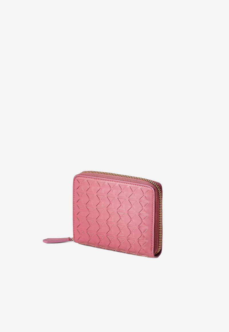 Serapian Mini Mosaico Leather Zip-Around Wallet Pink SRMOSWSL712411K068_PINK