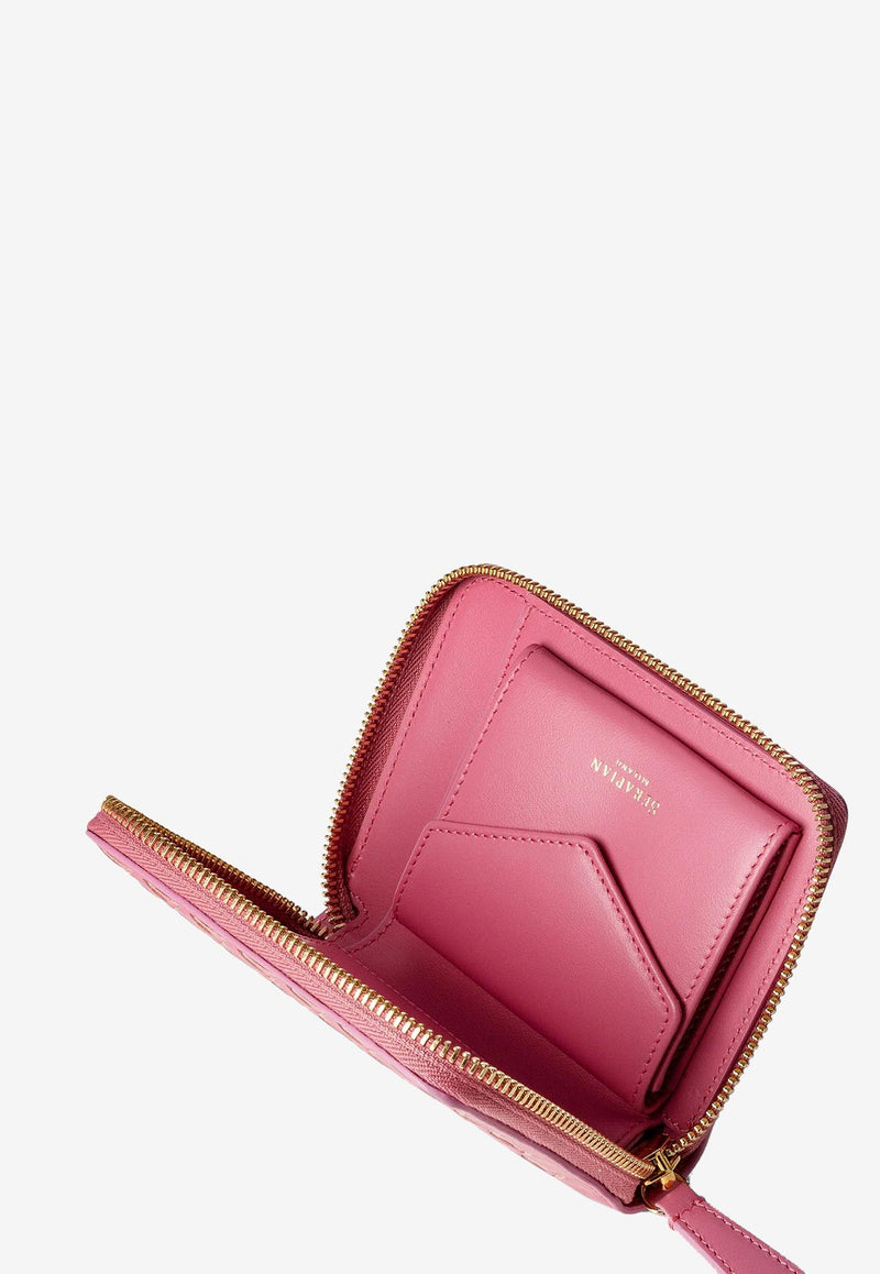 Serapian Mini Mosaico Leather Zip-Around Wallet Pink SRMOSWSL712411K068_PINK