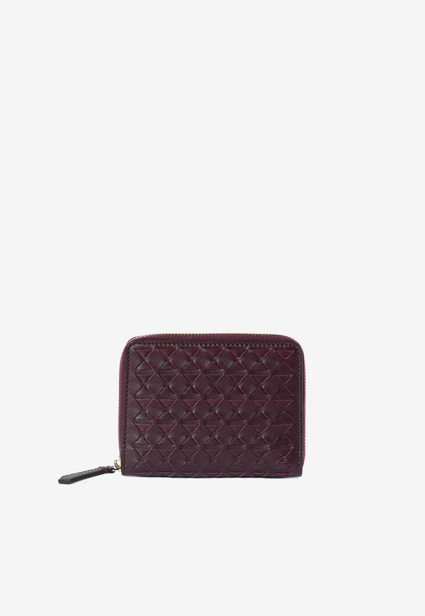 Serapian Mini Mosaico Leather Zip-Around Wallet Purple SRMOSWSL712411K321_PLUM
