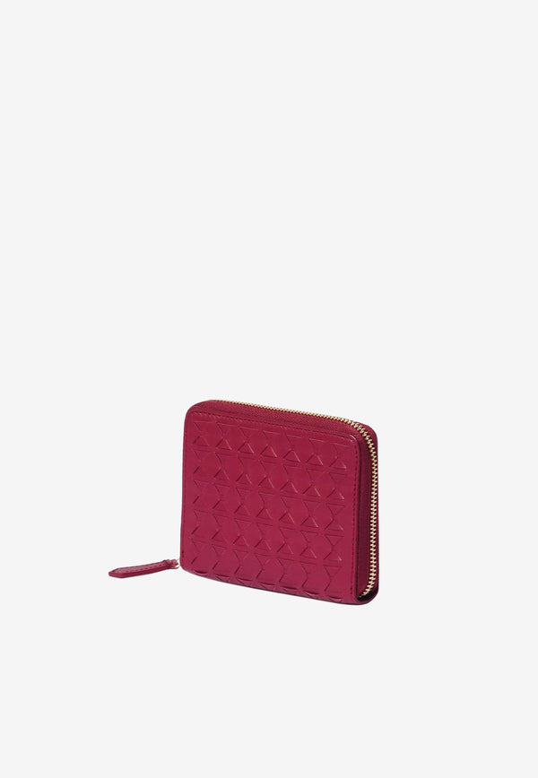 Serapian Mini Mosaico Leather Zip-Around Wallet Red SRMOSWSL712411K340_RED