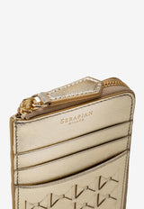 Serapian Metallic Mosaico Leather Zipped Cardholder Gold SRMOSWSL714108K089_GOLD