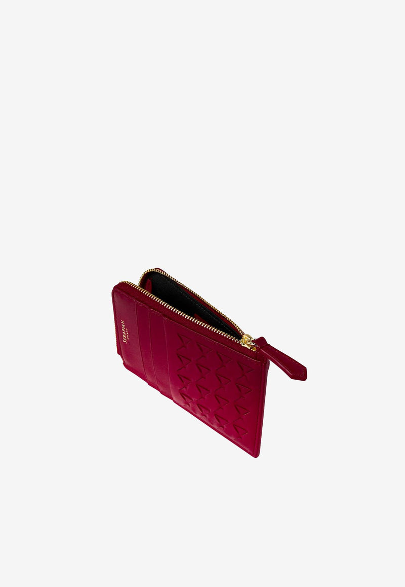 Serapian Mosaico Leather Zipped Cardholder Red SRMOSWSL714108K340_RED