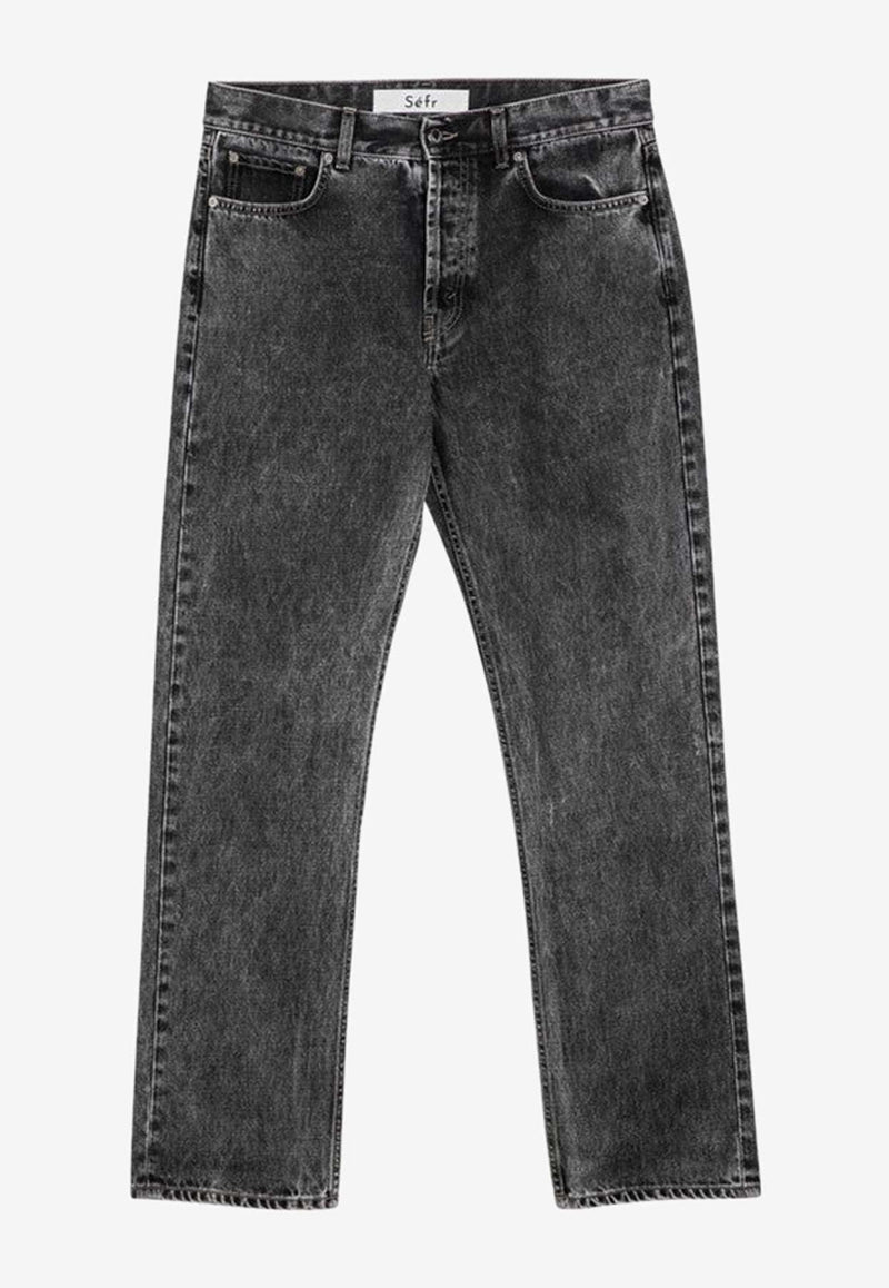 Séfr Logo Patch Washed-Out Jeans Black SS22STRAIGHTCUTDE/O_SEFR-MW