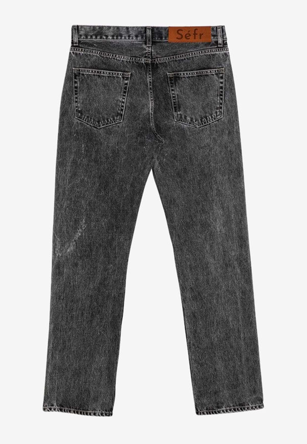 Séfr Logo Patch Washed-Out Jeans Black SS22STRAIGHTCUTDE/O_SEFR-MW