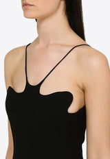 Monot Asymmetrical Neckline Maxi Dress Black SS23-804VI/M_MONOT-BLK