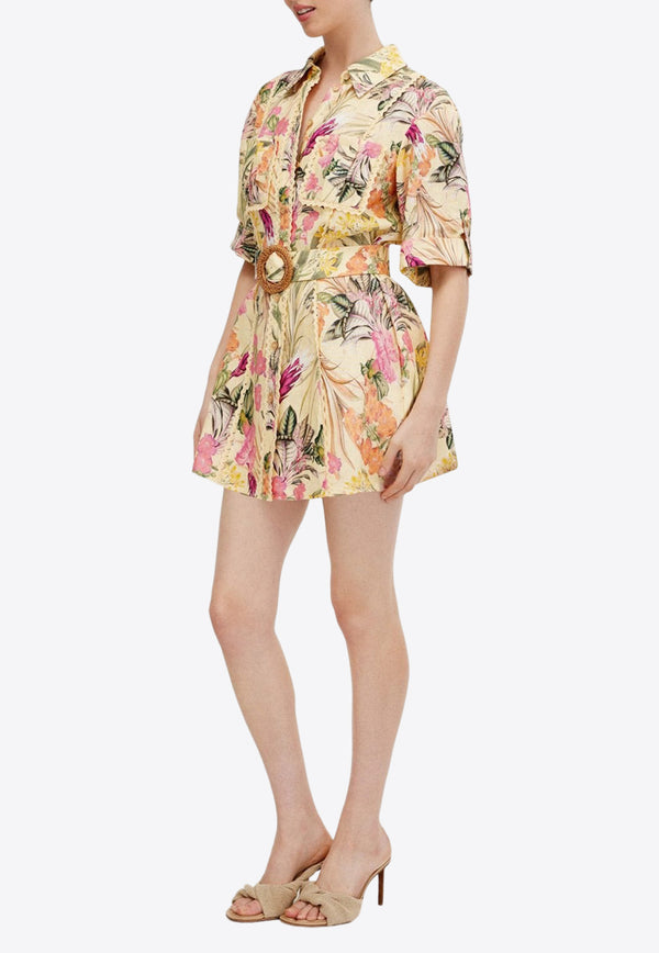 Significant Other Lark Floral-Print Mini Dress SS231016D-PRT-HONEYBOTANICALMULTICOLOUR