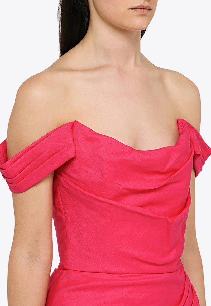 Costarellos Leanna Off-Shoulder Mini Dress SS2335PL/M_COSTA-FU Pink