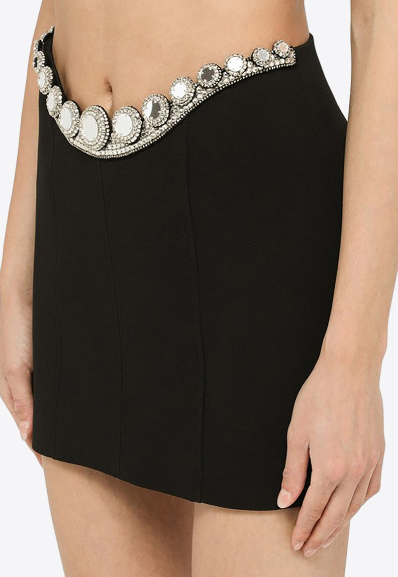 David Koma Crystal-Embellished Mini Skirt SS23DK50SAVI/M_DAVID-BS Black