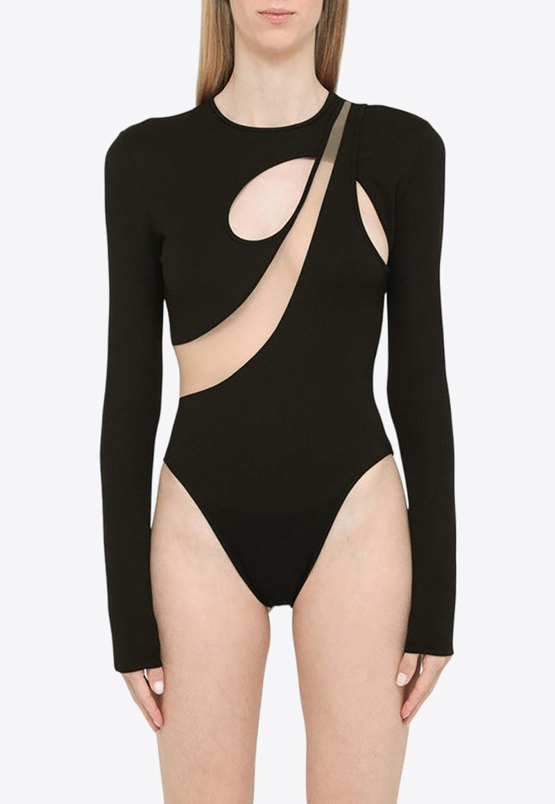 David Koma Long-Sleeved Cut-Out Bodysuit SS23DK66BSCO/M_DAVID-BLK Black