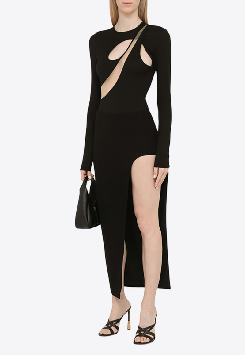 David Koma Long-Sleeved Cut-Out Bodysuit SS23DK66BSCO/M_DAVID-BLK Black