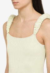 PH5 Leaf 3D Bubble Ruched Maxi Dress Lime SS23DR008VI/M_PH5-LC