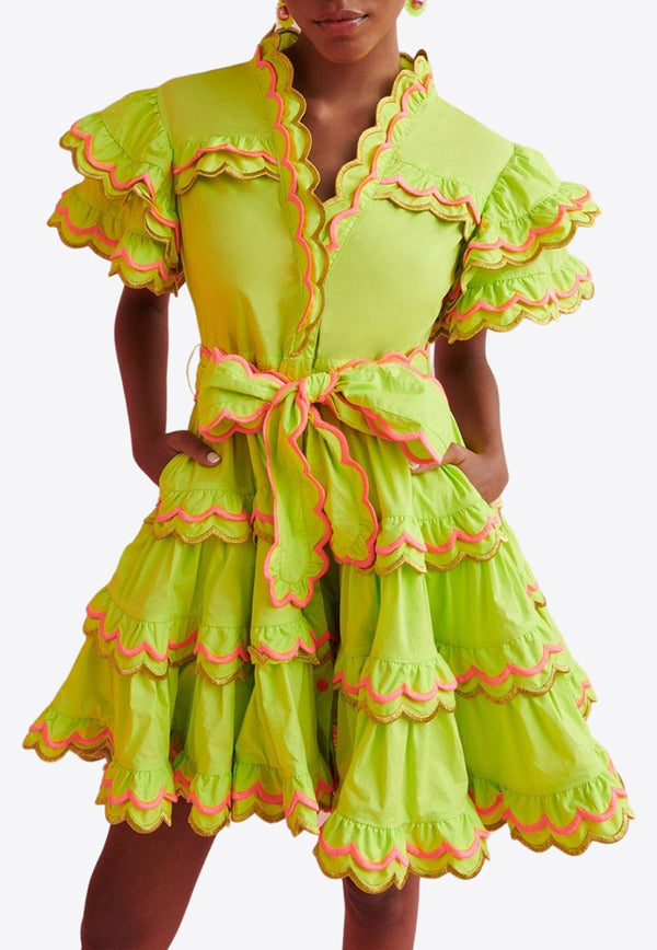 CeliaB Oniris Ruffle Mini Dress SS24-CB-D05LIME