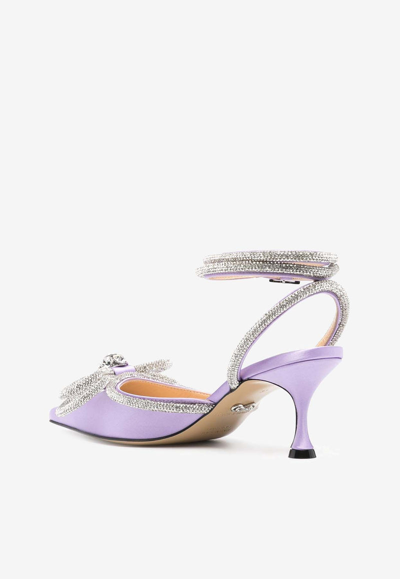 Mach & Mach 65 Double Bow Satin Pumps SS24-S0003-65-CRP-LAVLILAC/LAVENDAR