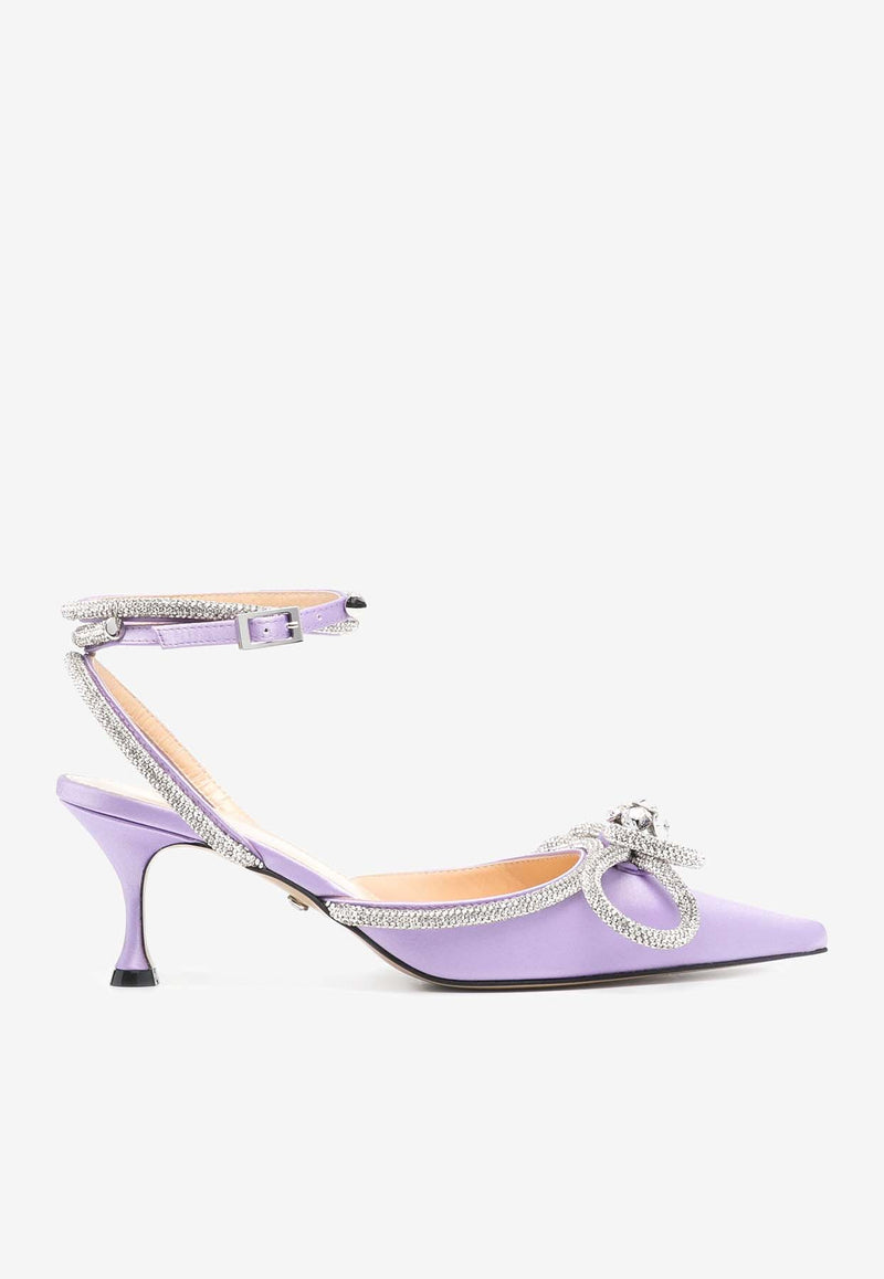 Mach & Mach 65 Double Bow Satin Pumps SS24-S0003-65-CRP-LAVLILAC/LAVENDAR