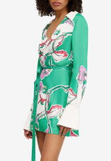 Significant Other Kianna V-neck Printed Mini Dress Multicolor SS240455D-PRT-FLORENCEPRINTGREEN MULTI