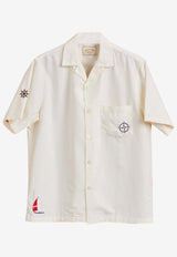 Portuguese Flannel Nautical Embroidery Short-Sleeved Shirt SS24062WHITE