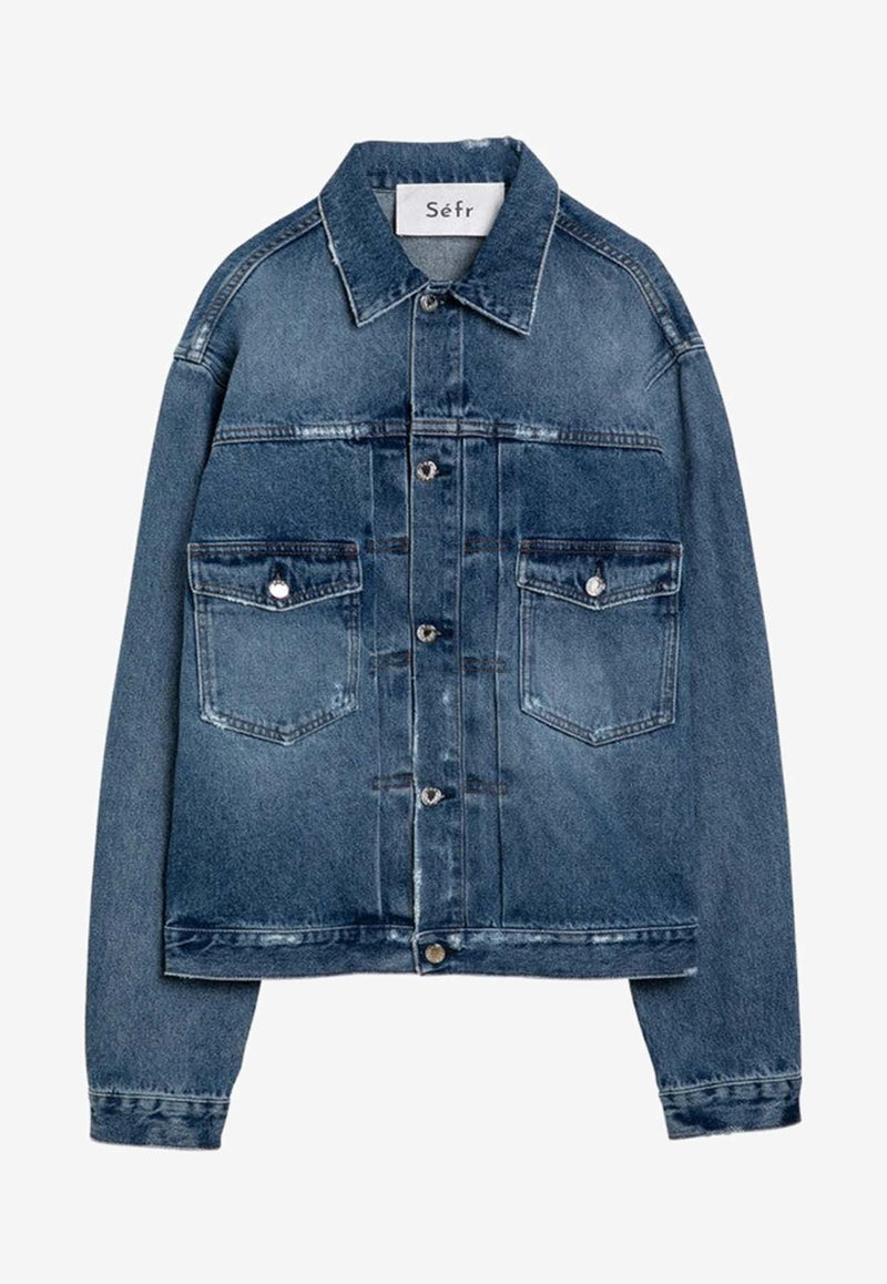 Séfr Elú Washed Denim Jacket Blue SS24ELUDE/O_SEFR-WB