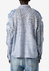 1989 Studio Crystal-Embellished Flannel Shirt SS24.101CO/O_1989-SB Blue