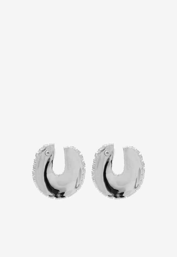 Self-Portrait Crystal Curved Earrings SS25-626E-SL_SILVER
