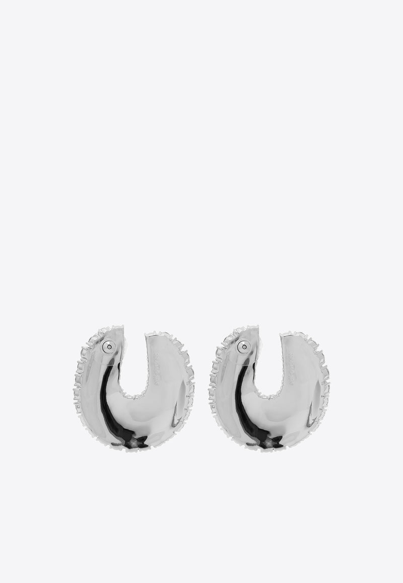 Self-Portrait Crystal Curved Earrings SS25-626E-SL_SILVER