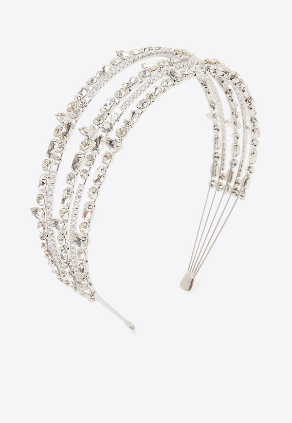Self-Portrait Crystal-Embellished Headband SS25-653H-SL_SILVER