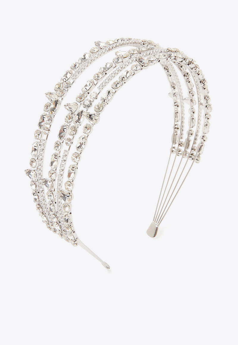 Self-Portrait Crystal-Embellished Headband SS25-653H-SL_SILVER