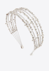 Self-Portrait Crystal-Embellished Headband SS25-653H-SL_SILVER