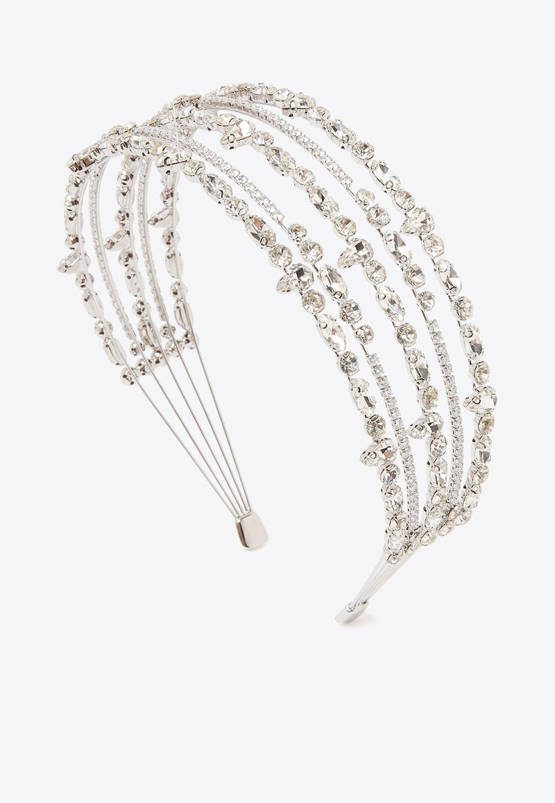 Self-Portrait Crystal-Embellished Headband SS25-653H-SL_SILVER