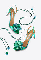 Aquazzura Summer Sun 85 Sandals in Metallic Leather SSNMIDS0-MFN-AQE