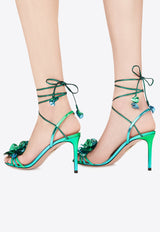 Aquazzura Summer Sun 85 Sandals in Metallic Leather SSNMIDS0-MFN-AQE