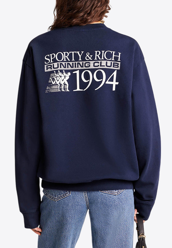 Sporty & Rich Finish Line Printed Sweatshirt Navy ST071516170BL32NAVY