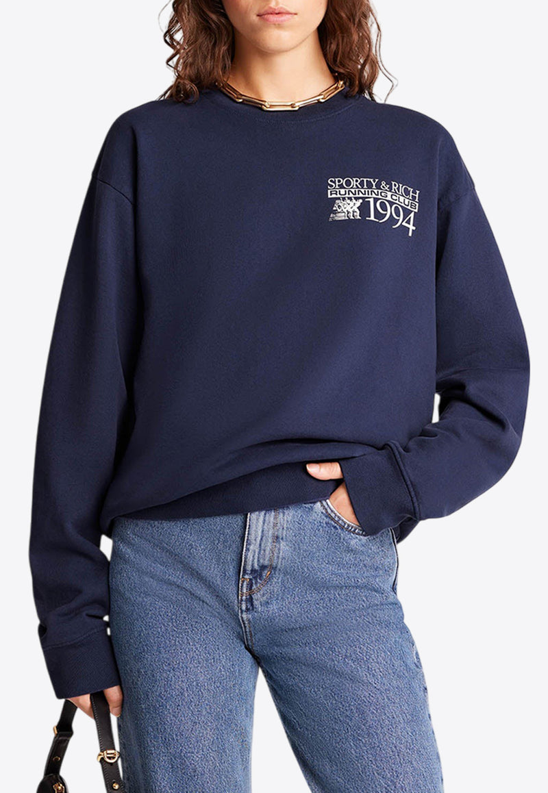 Sporty & Rich Finish Line Printed Sweatshirt Navy ST071516170BL32NAVY