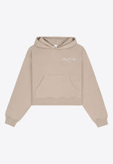 Sporty & Rich Vendome Script Cropped Hooded Sweatshirt Beige ST074516232GY15BEIGE