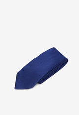 Jacquard Silk Tie with Logo-Label