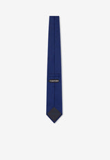 Jacquard Silk Tie with Logo-Label