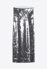 Sportmax Stemma Gradient Sequin Strapless Midi Dress Silver STEMMACO/Q_SPORM-005