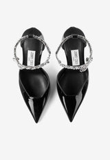 Jimmy Choo Stevie 100 Crystal-Embellished Pumps in Patent Leather STEVIE 100 PAT BLACK Black