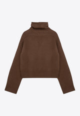 Loulou Studio Stintino Turtleneck Cropped Sweater Brown STINTINOWO/P_LOULO-MO