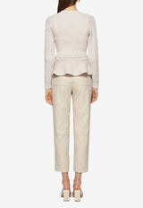 Simkhai Signature Andi Peplum Jacket Ivory