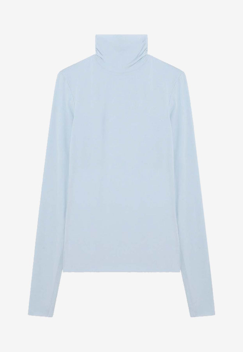 Sportmax Stone High-Neck Jersey Top Light Blue STONENY/R_SPORM-002