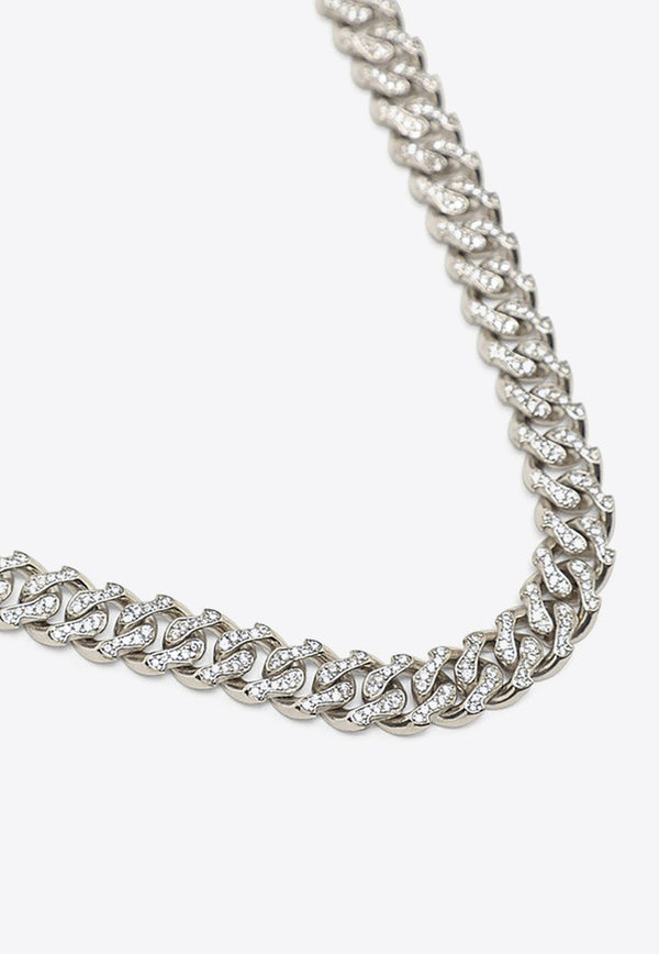 Emanuele Bicocchi Crystal-Embellished Chain Necklace STSN2MET/N_EMANU-SI Silver
